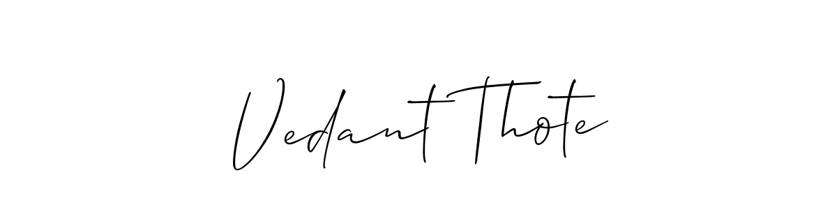 Make a short Vedant Thote signature style. Manage your documents anywhere anytime using Allison_Script. Create and add eSignatures, submit forms, share and send files easily. Vedant Thote signature style 2 images and pictures png