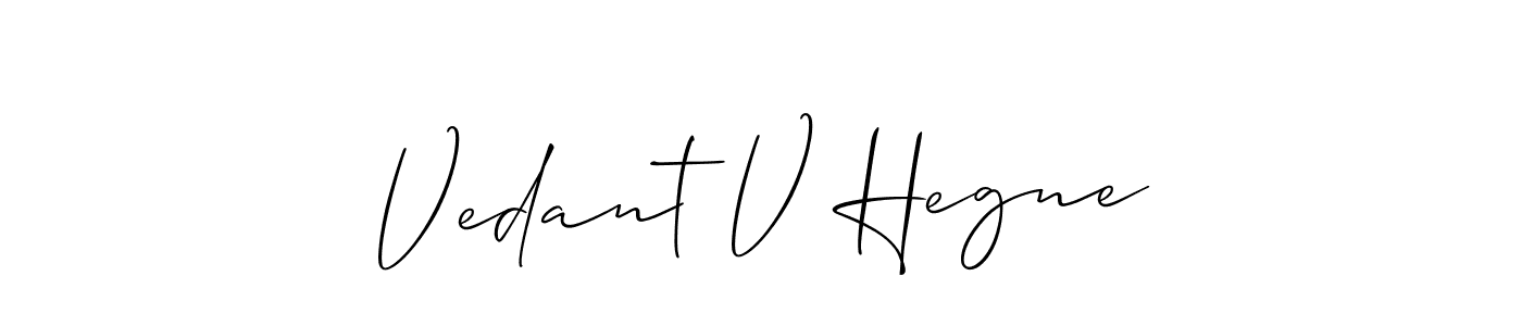 How to Draw Vedant V Hegne signature style? Allison_Script is a latest design signature styles for name Vedant V Hegne. Vedant V Hegne signature style 2 images and pictures png