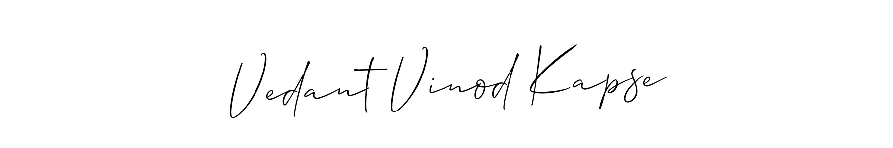 Also You can easily find your signature by using the search form. We will create Vedant Vinod Kapse name handwritten signature images for you free of cost using Allison_Script sign style. Vedant Vinod Kapse signature style 2 images and pictures png