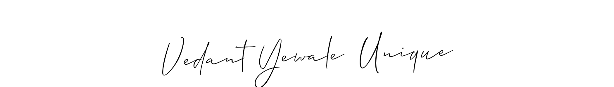 Design your own signature with our free online signature maker. With this signature software, you can create a handwritten (Allison_Script) signature for name Vedant Yewale  Unique. Vedant Yewale  Unique signature style 2 images and pictures png