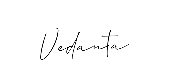 The best way (Allison_Script) to make a short signature is to pick only two or three words in your name. The name Vedanta include a total of six letters. For converting this name. Vedanta signature style 2 images and pictures png