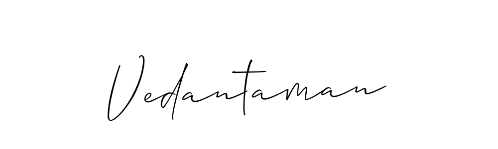 if you are searching for the best signature style for your name Vedantaman. so please give up your signature search. here we have designed multiple signature styles  using Allison_Script. Vedantaman signature style 2 images and pictures png