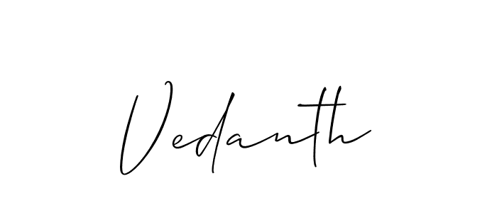 Best and Professional Signature Style for Vedanth. Allison_Script Best Signature Style Collection. Vedanth signature style 2 images and pictures png