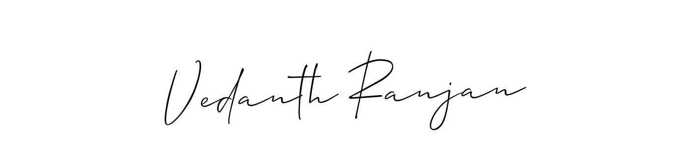 Make a beautiful signature design for name Vedanth Ranjan. With this signature (Allison_Script) style, you can create a handwritten signature for free. Vedanth Ranjan signature style 2 images and pictures png