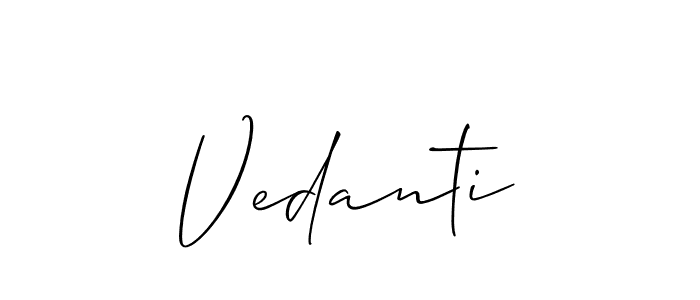 Use a signature maker to create a handwritten signature online. With this signature software, you can design (Allison_Script) your own signature for name Vedanti. Vedanti signature style 2 images and pictures png