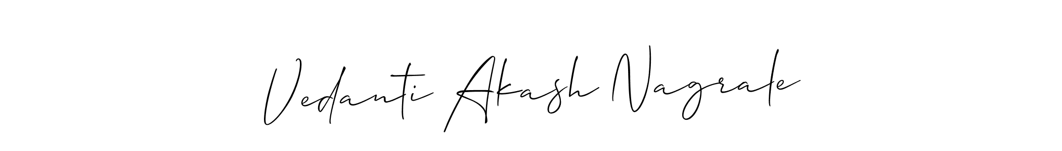 Also You can easily find your signature by using the search form. We will create Vedanti Akash Nagrale name handwritten signature images for you free of cost using Allison_Script sign style. Vedanti Akash Nagrale signature style 2 images and pictures png