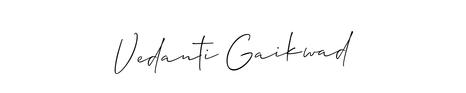 How to Draw Vedanti Gaikwad signature style? Allison_Script is a latest design signature styles for name Vedanti Gaikwad. Vedanti Gaikwad signature style 2 images and pictures png