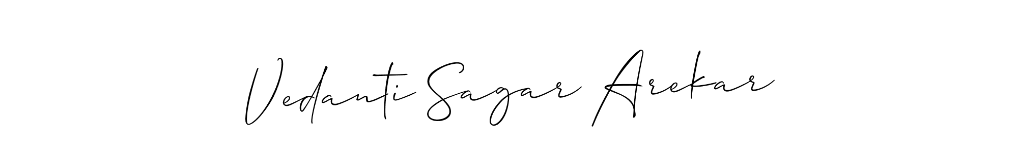 Also we have Vedanti Sagar Arekar name is the best signature style. Create professional handwritten signature collection using Allison_Script autograph style. Vedanti Sagar Arekar signature style 2 images and pictures png