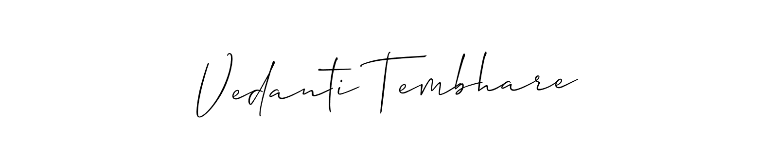 How to make Vedanti Tembhare name signature. Use Allison_Script style for creating short signs online. This is the latest handwritten sign. Vedanti Tembhare signature style 2 images and pictures png