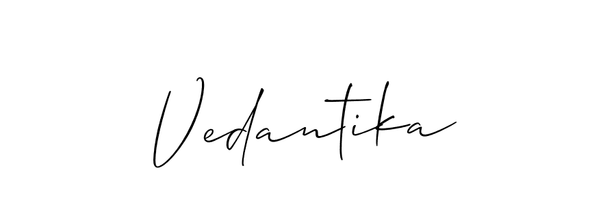 How to make Vedantika name signature. Use Allison_Script style for creating short signs online. This is the latest handwritten sign. Vedantika signature style 2 images and pictures png