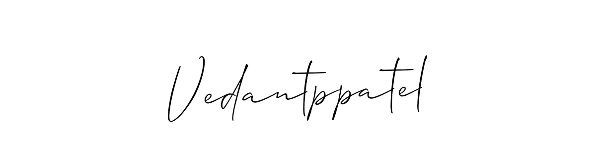 if you are searching for the best signature style for your name Vedantppatel. so please give up your signature search. here we have designed multiple signature styles  using Allison_Script. Vedantppatel signature style 2 images and pictures png