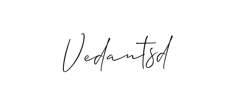 Best and Professional Signature Style for Vedantsd. Allison_Script Best Signature Style Collection. Vedantsd signature style 2 images and pictures png