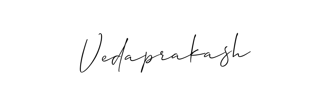 It looks lik you need a new signature style for name Vedaprakash. Design unique handwritten (Allison_Script) signature with our free signature maker in just a few clicks. Vedaprakash signature style 2 images and pictures png