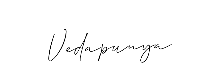 How to make Vedapunya name signature. Use Allison_Script style for creating short signs online. This is the latest handwritten sign. Vedapunya signature style 2 images and pictures png