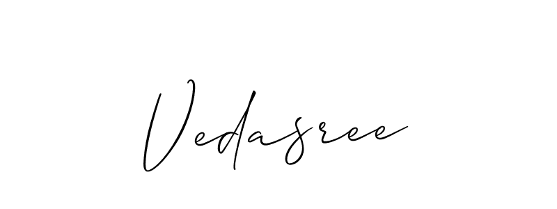 How to Draw Vedasree signature style? Allison_Script is a latest design signature styles for name Vedasree. Vedasree signature style 2 images and pictures png