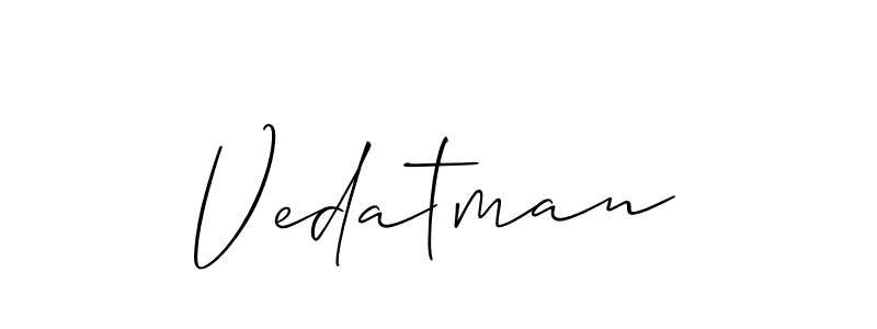 You should practise on your own different ways (Allison_Script) to write your name (Vedatman) in signature. don't let someone else do it for you. Vedatman signature style 2 images and pictures png