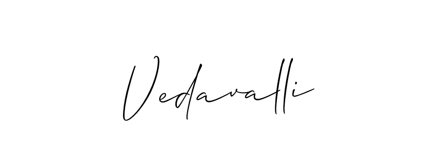 Make a beautiful signature design for name Vedavalli. With this signature (Allison_Script) style, you can create a handwritten signature for free. Vedavalli signature style 2 images and pictures png