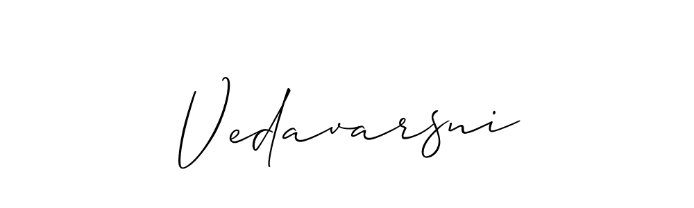 Design your own signature with our free online signature maker. With this signature software, you can create a handwritten (Allison_Script) signature for name Vedavarsni. Vedavarsni signature style 2 images and pictures png