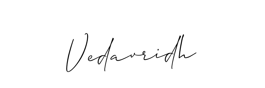 Use a signature maker to create a handwritten signature online. With this signature software, you can design (Allison_Script) your own signature for name Vedavridh. Vedavridh signature style 2 images and pictures png