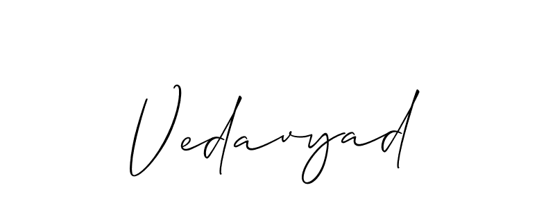 How to make Vedavyad signature? Allison_Script is a professional autograph style. Create handwritten signature for Vedavyad name. Vedavyad signature style 2 images and pictures png