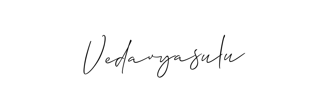 You should practise on your own different ways (Allison_Script) to write your name (Vedavyasulu) in signature. don't let someone else do it for you. Vedavyasulu signature style 2 images and pictures png
