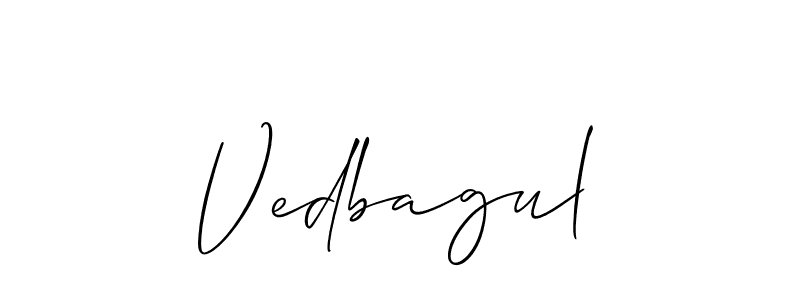 Also You can easily find your signature by using the search form. We will create Vedbagul name handwritten signature images for you free of cost using Allison_Script sign style. Vedbagul signature style 2 images and pictures png