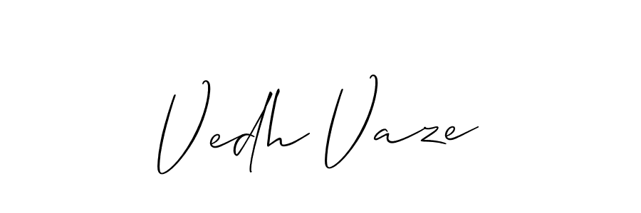 You should practise on your own different ways (Allison_Script) to write your name (Vedh Vaze) in signature. don't let someone else do it for you. Vedh Vaze signature style 2 images and pictures png