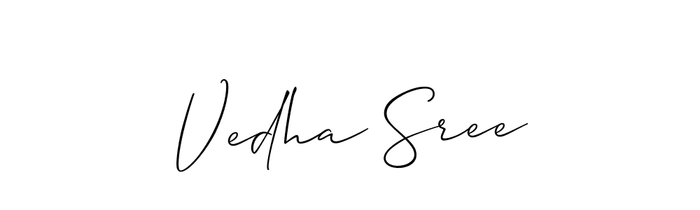 How to make Vedha Sree signature? Allison_Script is a professional autograph style. Create handwritten signature for Vedha Sree name. Vedha Sree signature style 2 images and pictures png