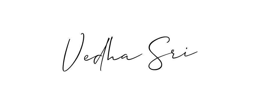 How to make Vedha Sri signature? Allison_Script is a professional autograph style. Create handwritten signature for Vedha Sri name. Vedha Sri signature style 2 images and pictures png