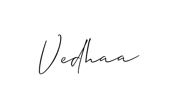 You can use this online signature creator to create a handwritten signature for the name Vedhaa. This is the best online autograph maker. Vedhaa signature style 2 images and pictures png