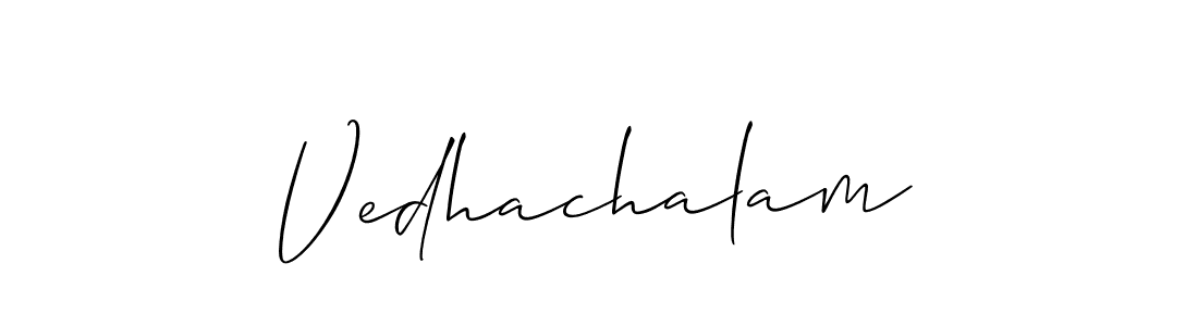 How to Draw Vedhachalam signature style? Allison_Script is a latest design signature styles for name Vedhachalam. Vedhachalam signature style 2 images and pictures png