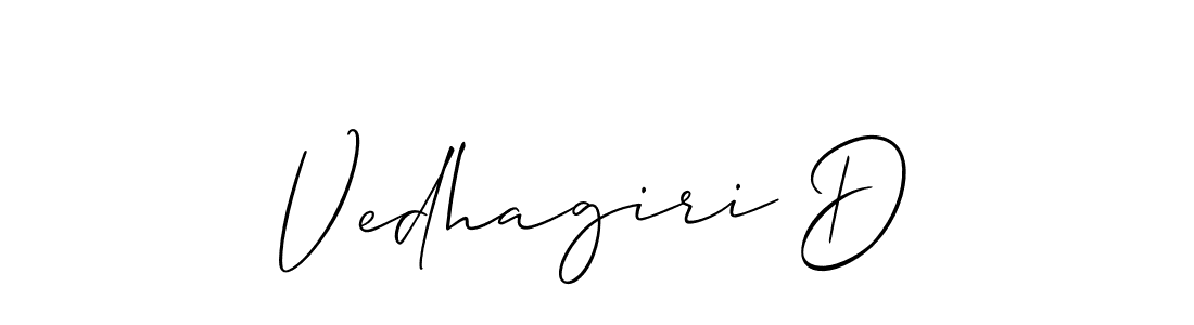 The best way (Allison_Script) to make a short signature is to pick only two or three words in your name. The name Vedhagiri D include a total of six letters. For converting this name. Vedhagiri D signature style 2 images and pictures png