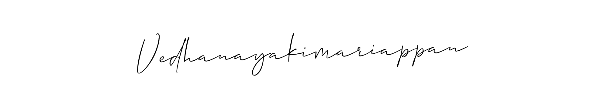 It looks lik you need a new signature style for name Vedhanayakimariappan. Design unique handwritten (Allison_Script) signature with our free signature maker in just a few clicks. Vedhanayakimariappan signature style 2 images and pictures png