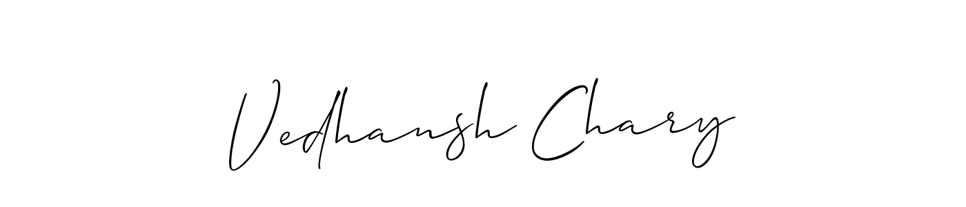 Best and Professional Signature Style for Vedhansh Chary. Allison_Script Best Signature Style Collection. Vedhansh Chary signature style 2 images and pictures png