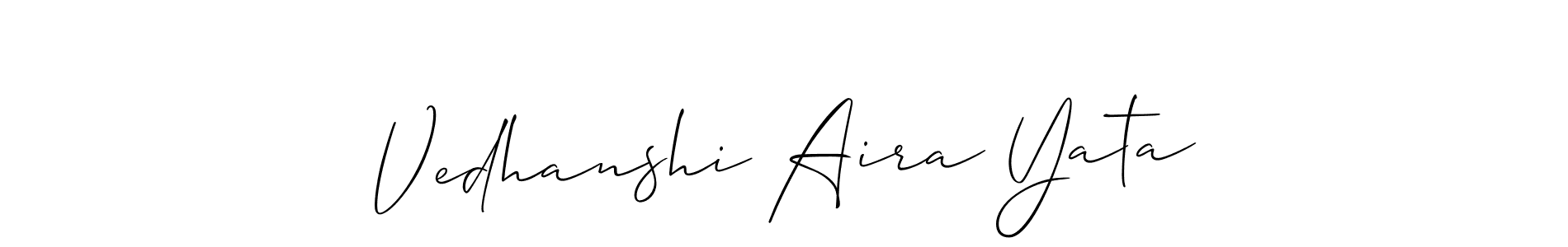 Once you've used our free online signature maker to create your best signature Allison_Script style, it's time to enjoy all of the benefits that Vedhanshi Aira Yata name signing documents. Vedhanshi Aira Yata signature style 2 images and pictures png