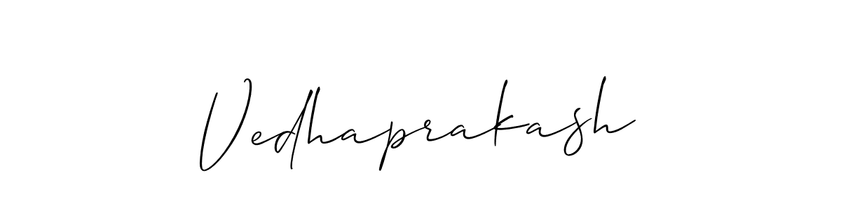 Allison_Script is a professional signature style that is perfect for those who want to add a touch of class to their signature. It is also a great choice for those who want to make their signature more unique. Get Vedhaprakash name to fancy signature for free. Vedhaprakash signature style 2 images and pictures png