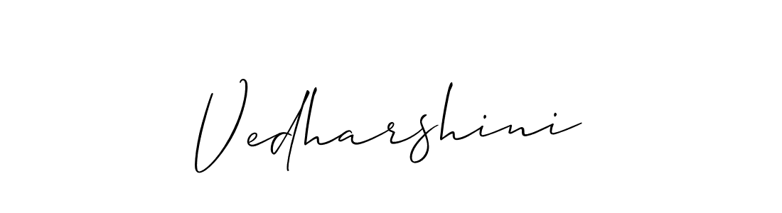 Make a beautiful signature design for name Vedharshini. With this signature (Allison_Script) style, you can create a handwritten signature for free. Vedharshini signature style 2 images and pictures png