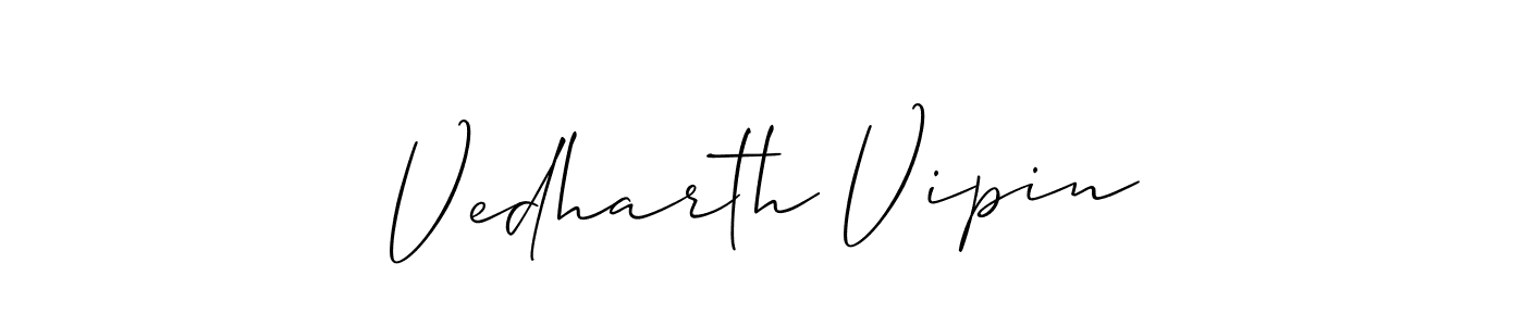 How to Draw Vedharth Vipin signature style? Allison_Script is a latest design signature styles for name Vedharth Vipin. Vedharth Vipin signature style 2 images and pictures png