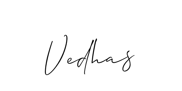 How to make Vedhas name signature. Use Allison_Script style for creating short signs online. This is the latest handwritten sign. Vedhas signature style 2 images and pictures png