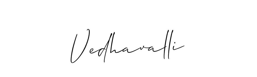 if you are searching for the best signature style for your name Vedhavalli. so please give up your signature search. here we have designed multiple signature styles  using Allison_Script. Vedhavalli signature style 2 images and pictures png