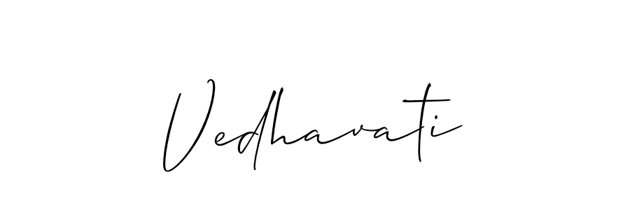 if you are searching for the best signature style for your name Vedhavati. so please give up your signature search. here we have designed multiple signature styles  using Allison_Script. Vedhavati signature style 2 images and pictures png