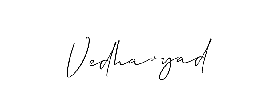 It looks lik you need a new signature style for name Vedhavyad. Design unique handwritten (Allison_Script) signature with our free signature maker in just a few clicks. Vedhavyad signature style 2 images and pictures png