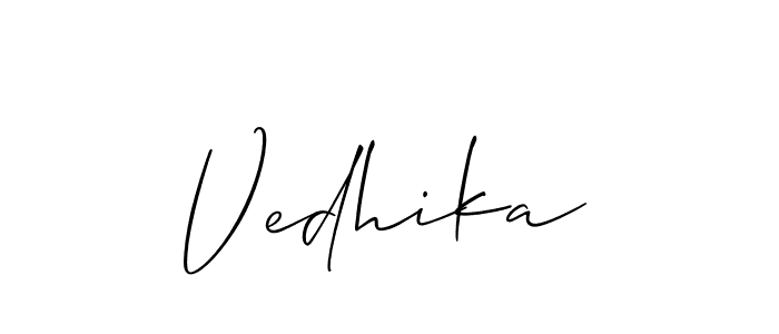 The best way (Allison_Script) to make a short signature is to pick only two or three words in your name. The name Vedhika include a total of six letters. For converting this name. Vedhika signature style 2 images and pictures png