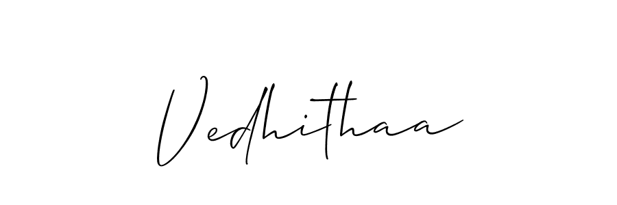 Design your own signature with our free online signature maker. With this signature software, you can create a handwritten (Allison_Script) signature for name Vedhithaa. Vedhithaa signature style 2 images and pictures png