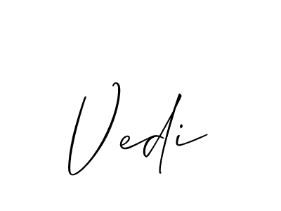 How to make Vedi name signature. Use Allison_Script style for creating short signs online. This is the latest handwritten sign. Vedi signature style 2 images and pictures png