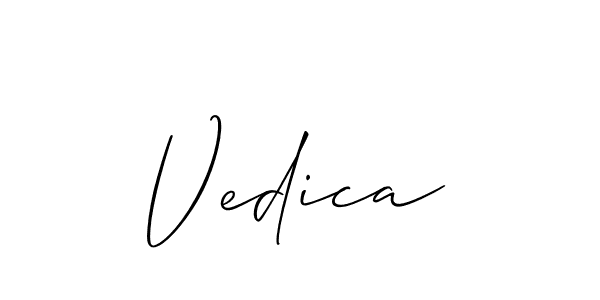 How to make Vedica signature? Allison_Script is a professional autograph style. Create handwritten signature for Vedica name. Vedica signature style 2 images and pictures png