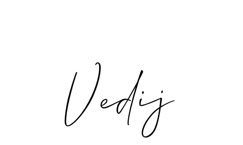 Allison_Script is a professional signature style that is perfect for those who want to add a touch of class to their signature. It is also a great choice for those who want to make their signature more unique. Get Vedij name to fancy signature for free. Vedij signature style 2 images and pictures png