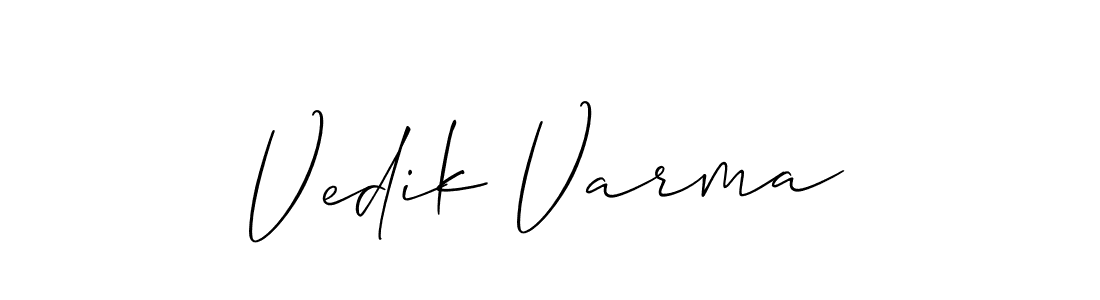 How to make Vedik Varma signature? Allison_Script is a professional autograph style. Create handwritten signature for Vedik Varma name. Vedik Varma signature style 2 images and pictures png