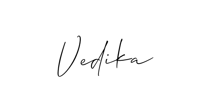 See photos of Vedika  official signature by Spectra . Check more albums & portfolios. Read reviews & check more about Allison_Script font. Vedika  signature style 2 images and pictures png