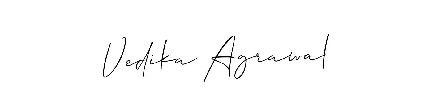 It looks lik you need a new signature style for name Vedika Agrawal. Design unique handwritten (Allison_Script) signature with our free signature maker in just a few clicks. Vedika Agrawal signature style 2 images and pictures png